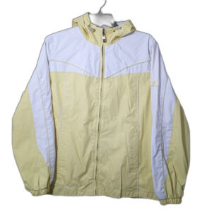 Zero Exposure Hooded Jacket Rain Coat  Large Yellow And White #1052